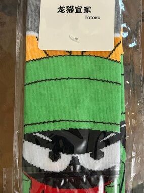 Totoro Women's Green Marvin Martian Crew Socks